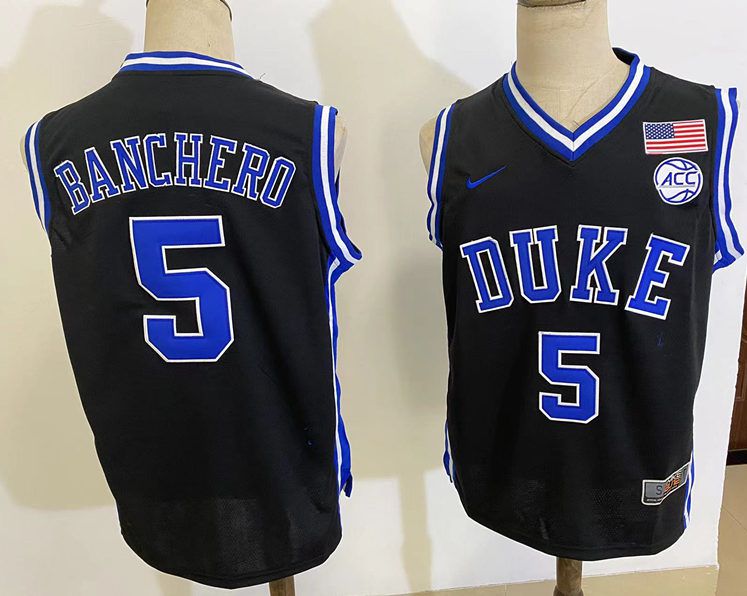 Men Duke Blue Devils 5 Banchero Black Nike 2025 NCAA Jersey